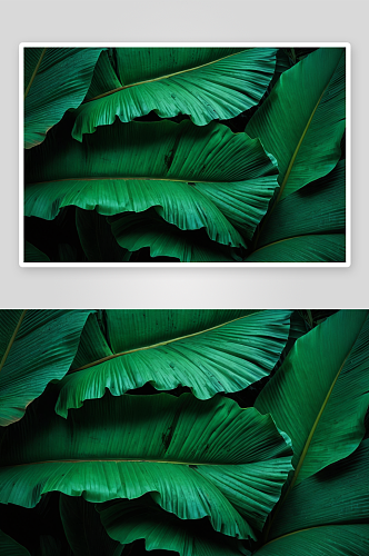 热带绿色芭蕉叶背景图片