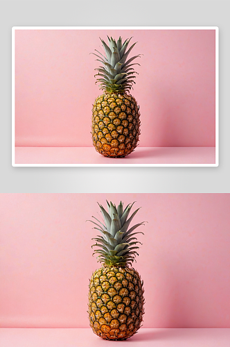 浅粉色背景菠萝图片