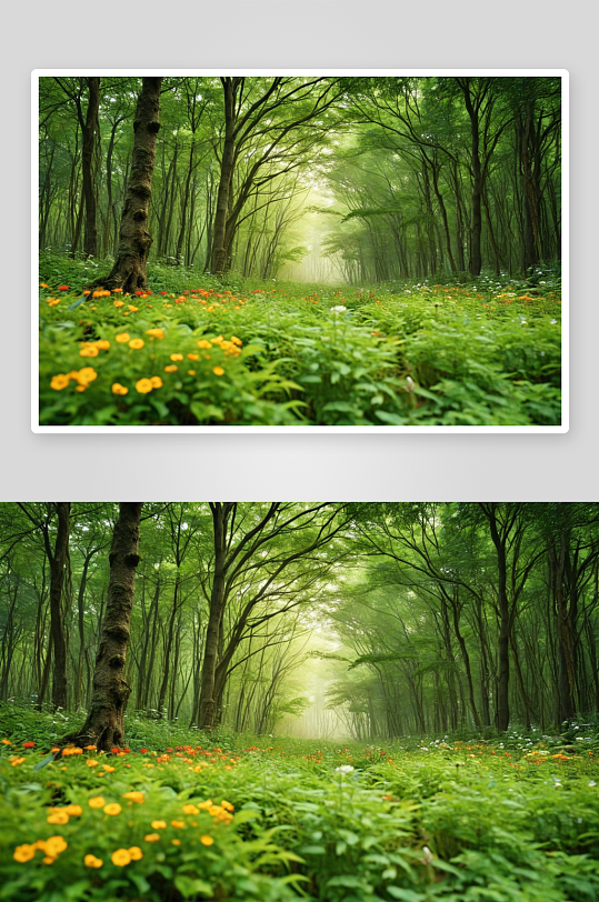 森林里花植物元素图片