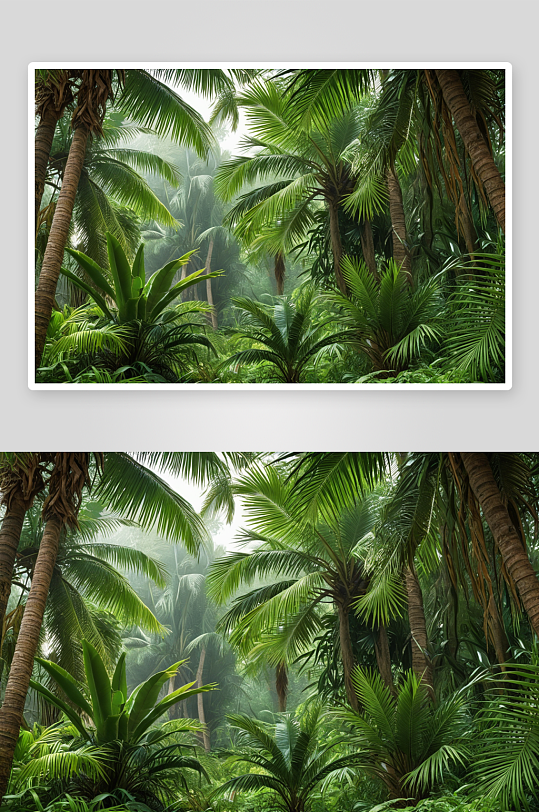 热带丛林棕榈树图片
