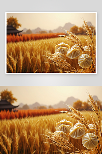 背景秋粽植物元素图片