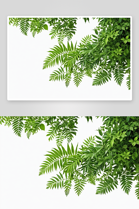 白底枝叶植物元素图片