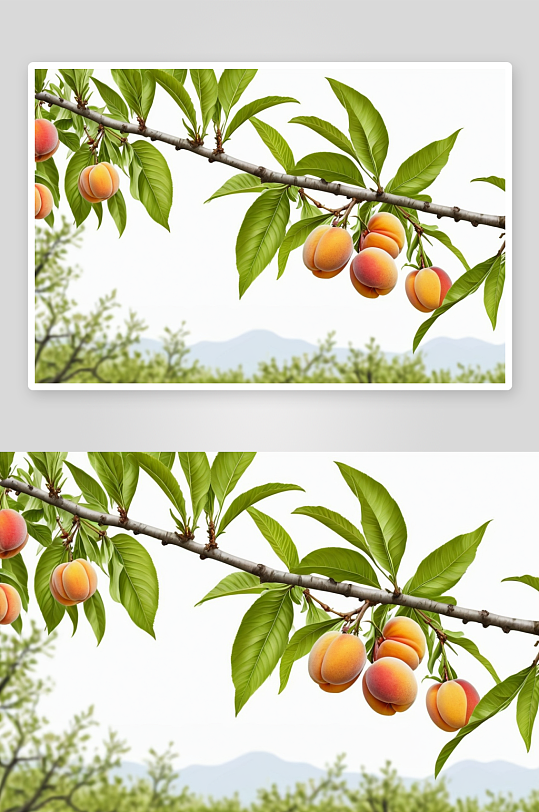桃子树开始结出桃子图片
