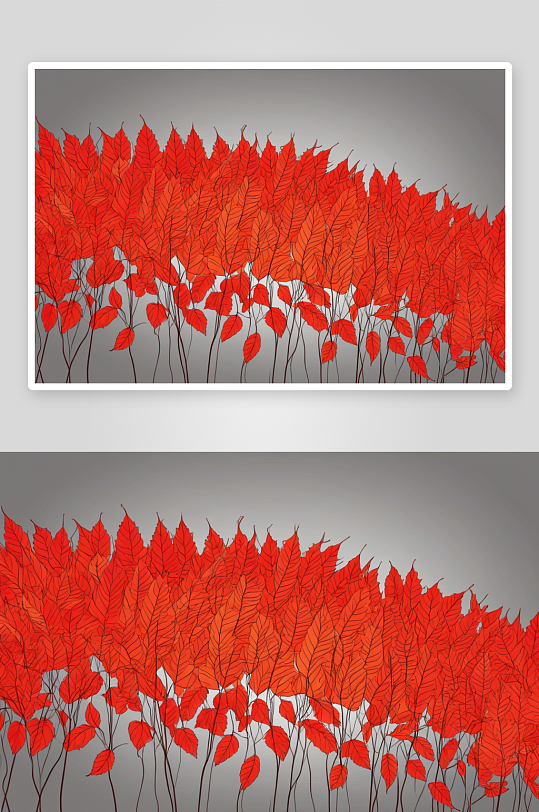 深秋红色叶子图片