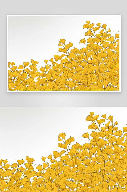 秋天金色银杏树叶图片