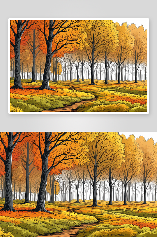 森林秋天秋色风景壁纸图片