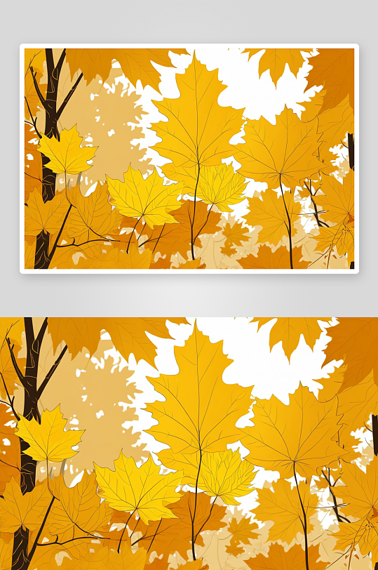 秋天树林黄叶图片