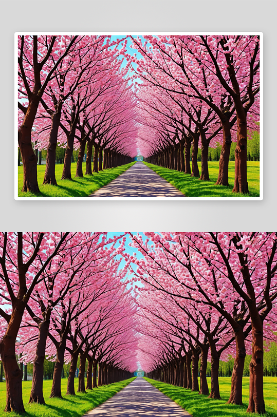 樱桃树隧道特写高清图片