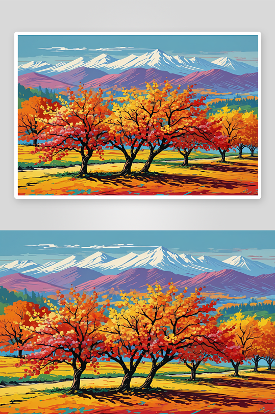 秋天颜色樱桃树图片