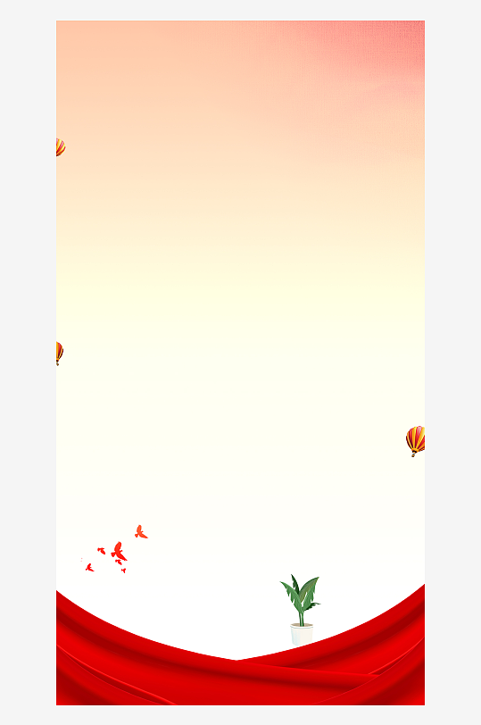 红色宣传背景气球