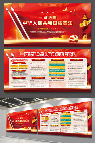 一图读懂中华人民共和国档案法展板宣传栏