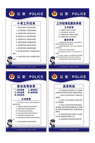 创意警务公安制度牌系列海报