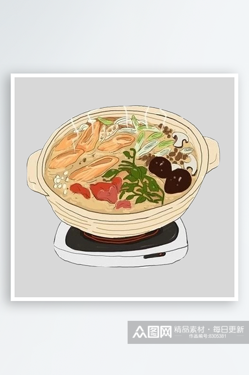 美食免抠图手绘火锅素材素材
