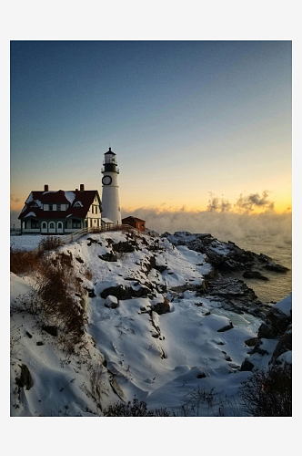 飘雪森林冬天雪景