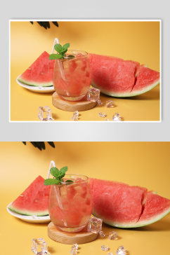 夏日水果饮料果茶插图摄影照片
