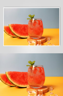 鲜甜水果饮料果茶小清新插图夏季摄影照片