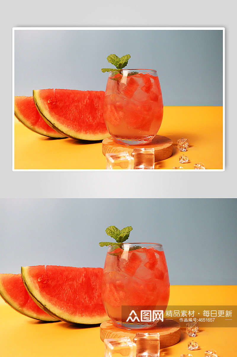 鲜甜水果饮料果茶小清新插图夏季摄影照片素材