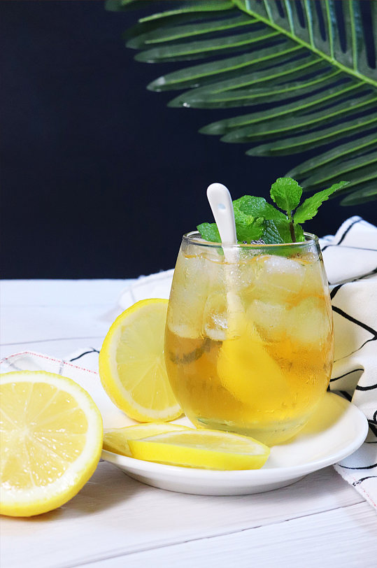 柠檬水果饮料柠檬果茶插图夏季摄影照片