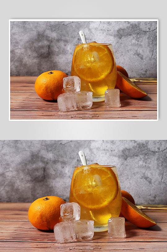 高清橙汁汽水饮料果茶插图夏季摄影照片