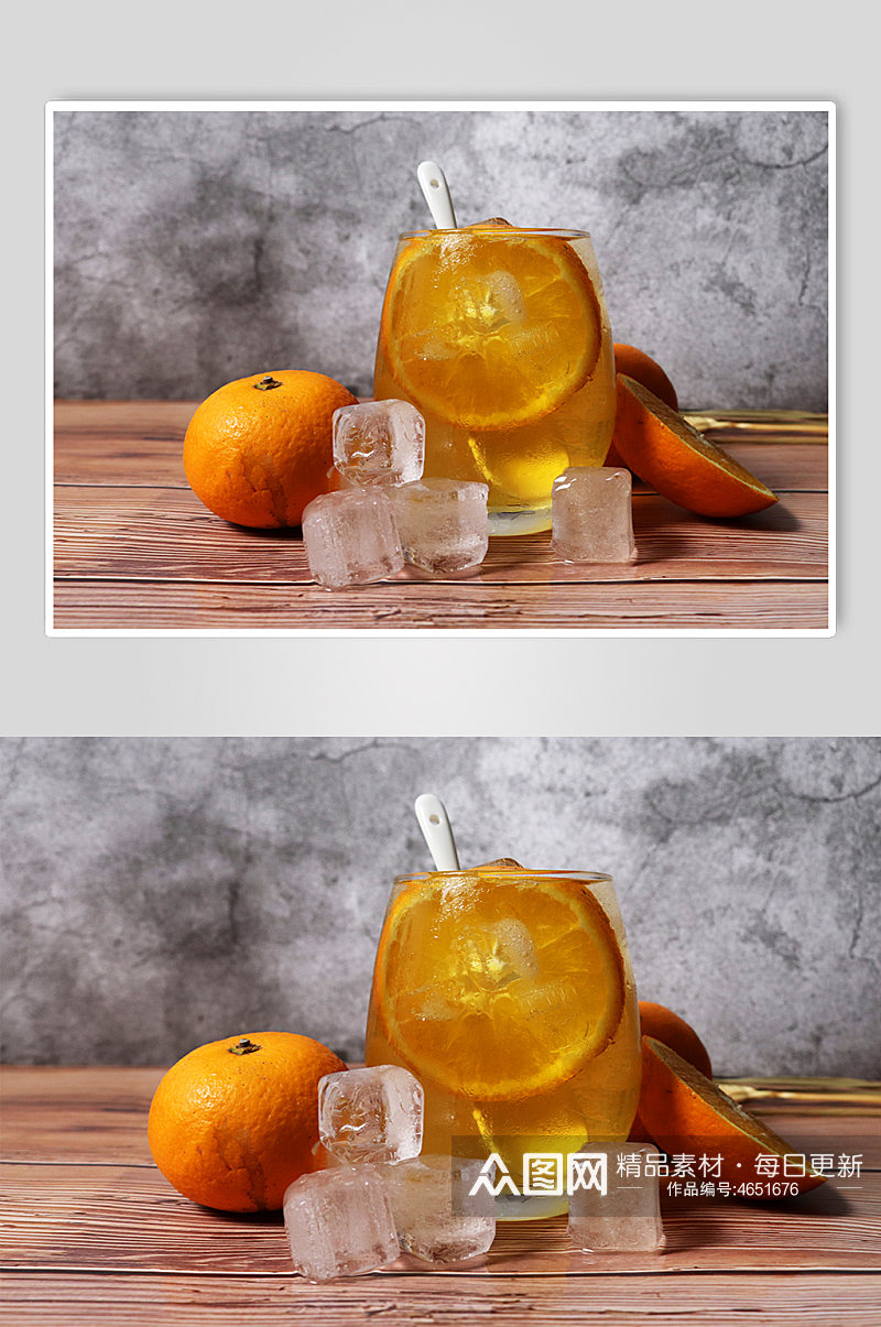 高清橙汁汽水饮料果茶插图夏季摄影照片素材