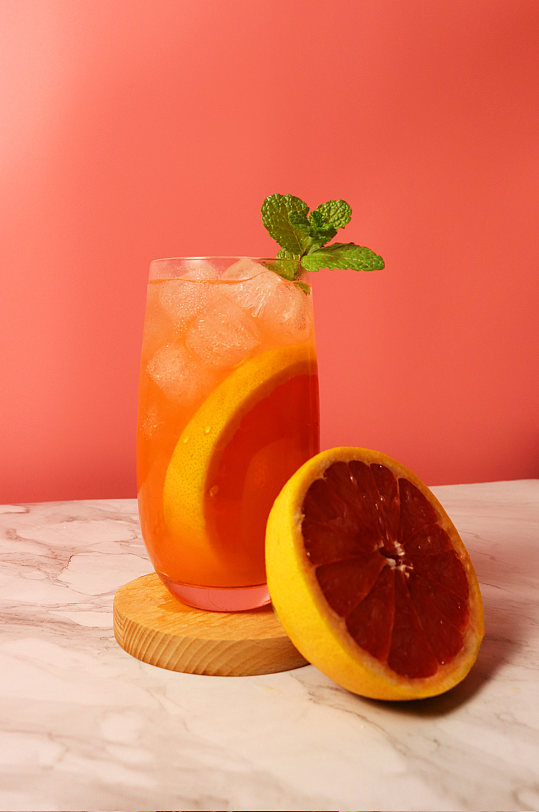 高清西柚饮料果茶插图夏季摄影照片