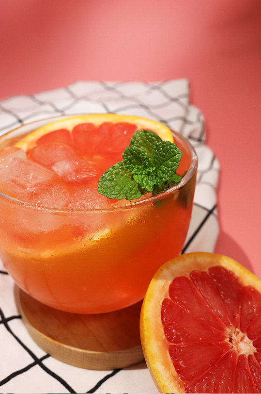 高清西柚饮料果茶插图夏季摄影照片