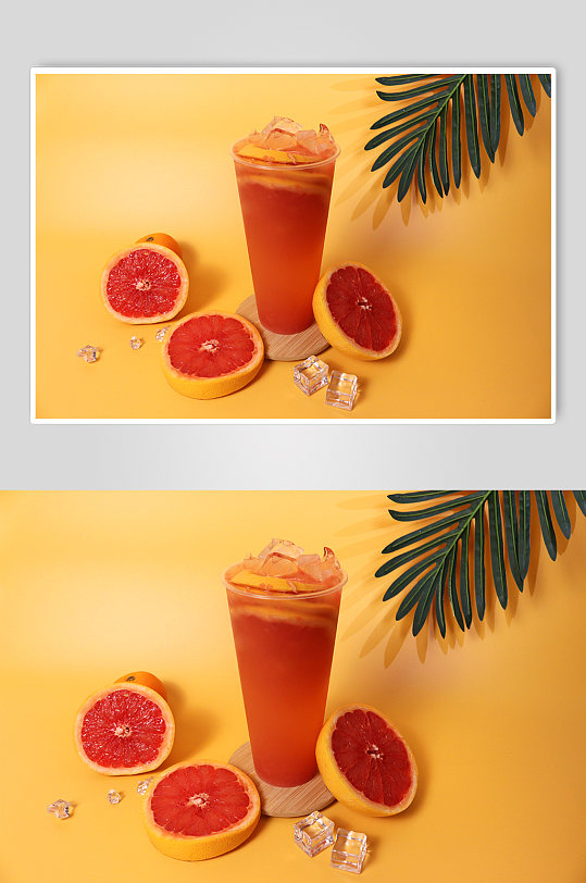 西柚果肉饮料果茶插图夏季摄影照片
