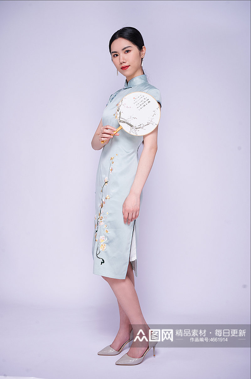 气质旗袍美女国潮造型商业摄影图片照片素材