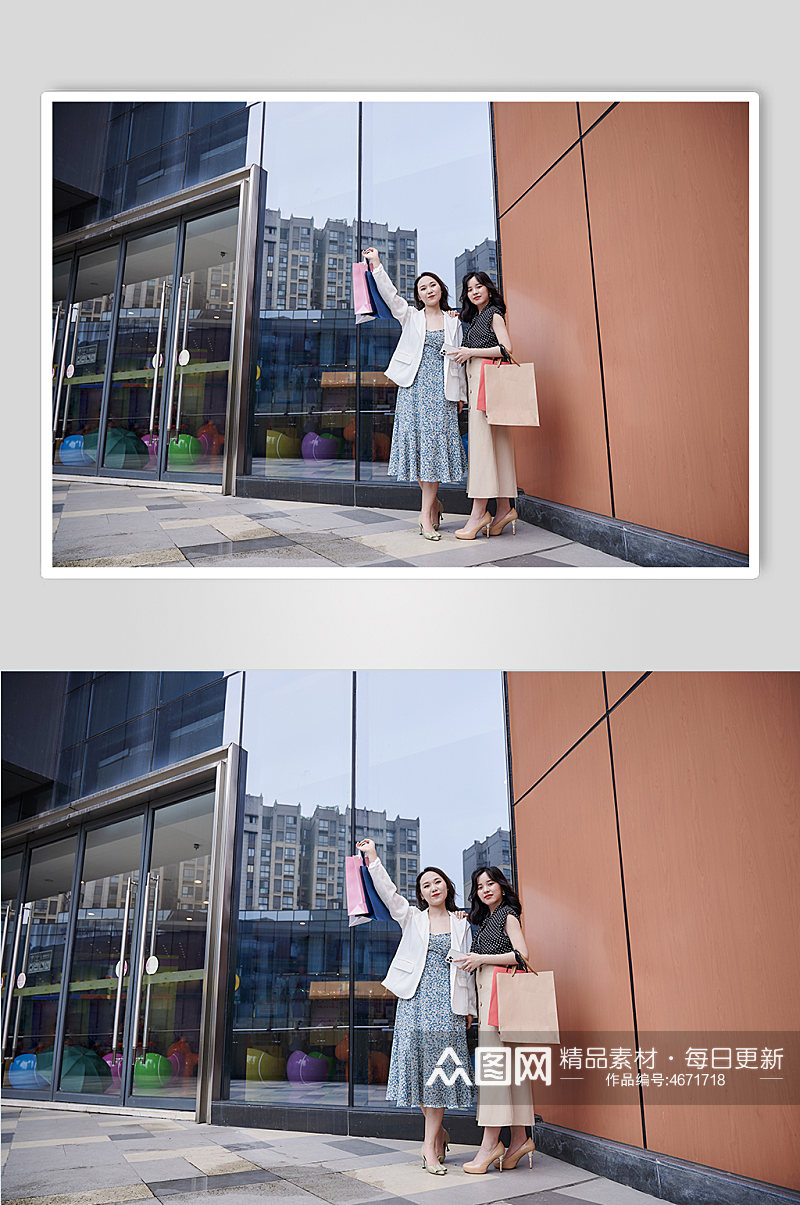 白领女性开心逛街购物人物摄影图照片素材