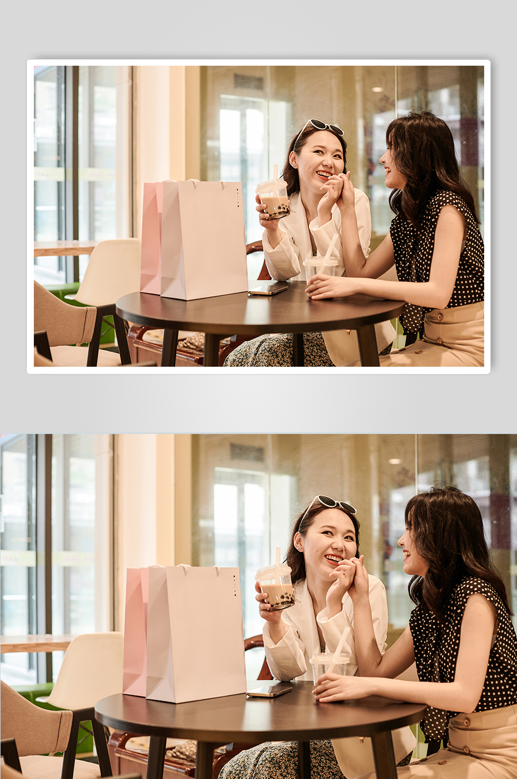 职业女性下午茶购物人物摄影图照片素材