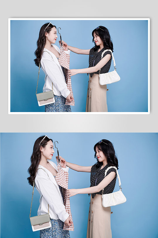 职业女性双人礼服装电商活动购物人物摄影图
