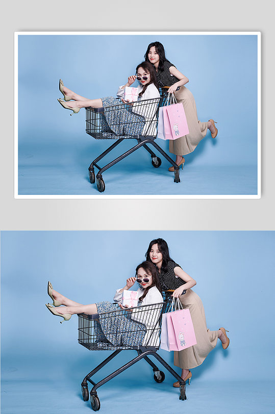 职业女性商场宣传活动购物人物摄影图