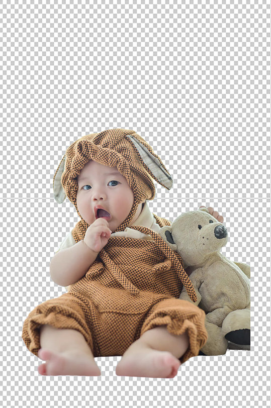 可爱小兔子母婴儿童人物PNG摄影图元素