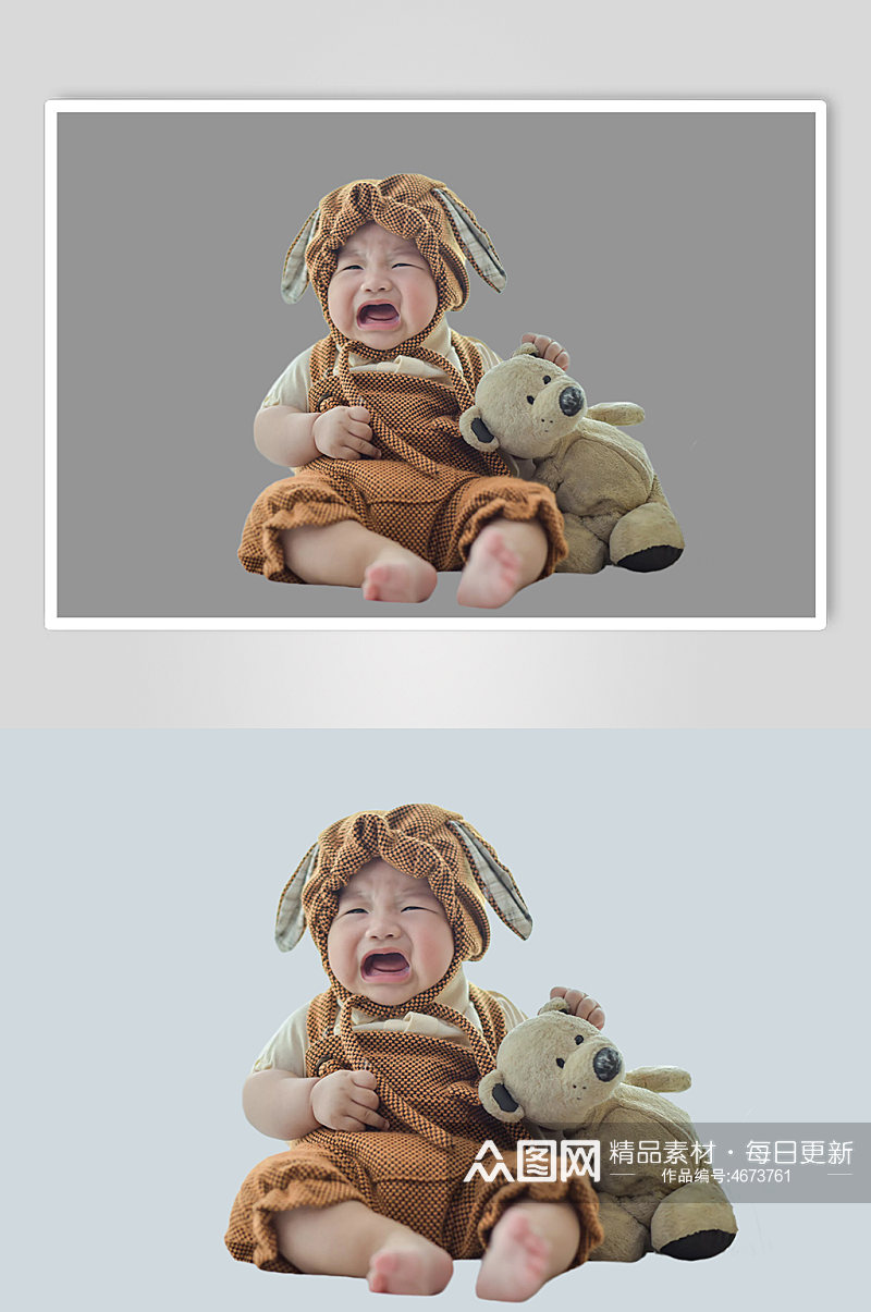 哭泣宝宝娃娃母婴儿童人物PNG摄影图元素素材
