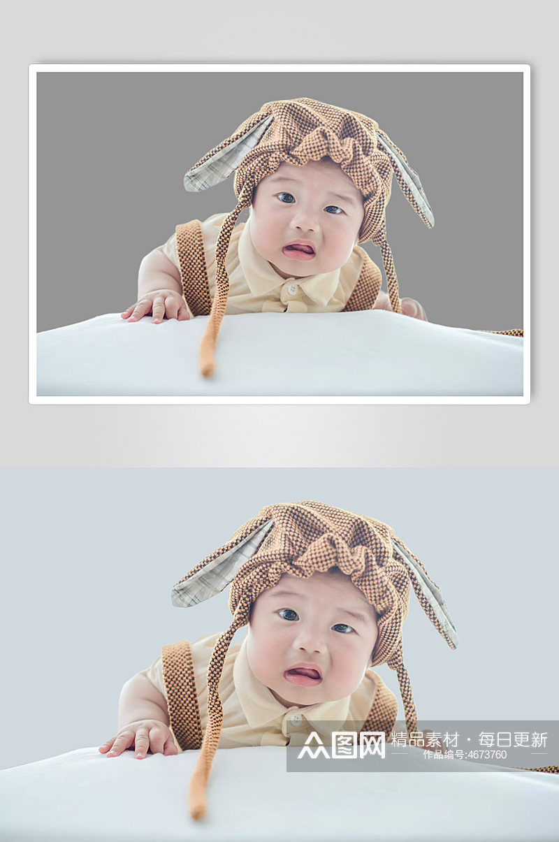 可爱兔子宝宝母婴儿童人物PNG摄影图元素素材