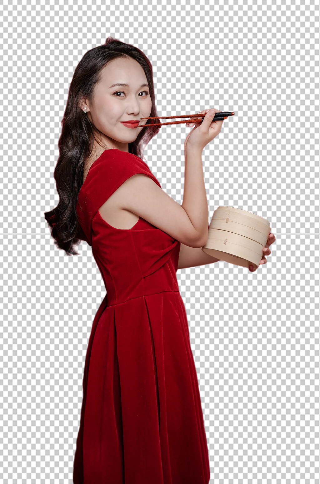 美食年夜饭女性新年购物精修PNG摄影图素材
