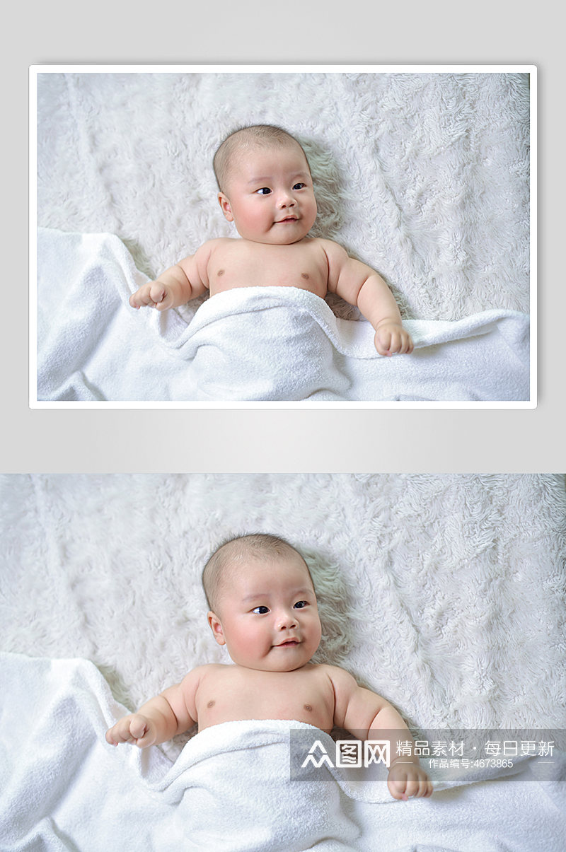 白色毛巾满月婴儿宝宝母婴人物摄影图照片素材
