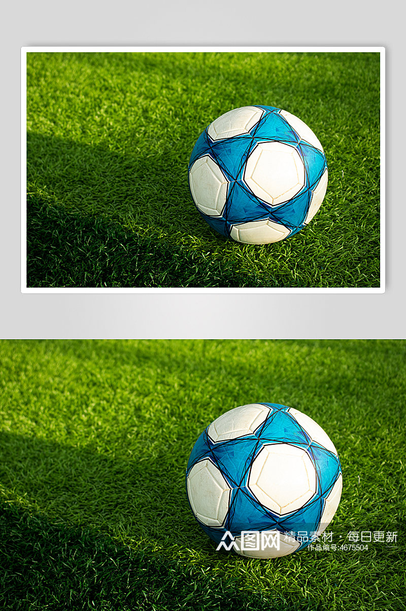 绿色白对角线阳光足球运动场摄影图照片素材