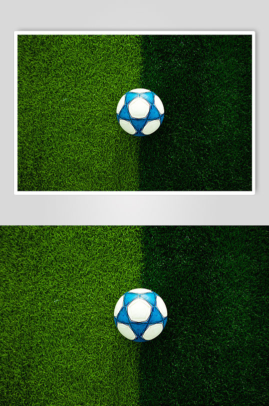深绿色草地草坪对角线足球运动场摄影图照片