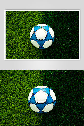 绿色白对角线高清足球运动场摄影图照片
