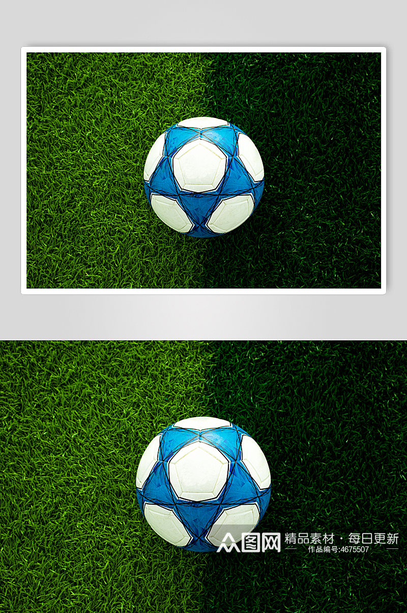 绿色白对角线高清足球运动场摄影图照片素材
