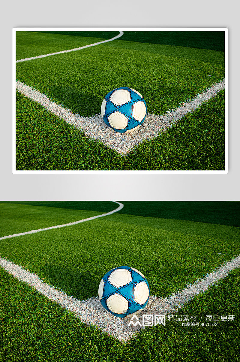 绿色白对角线足球运动场摄影图照片素材
