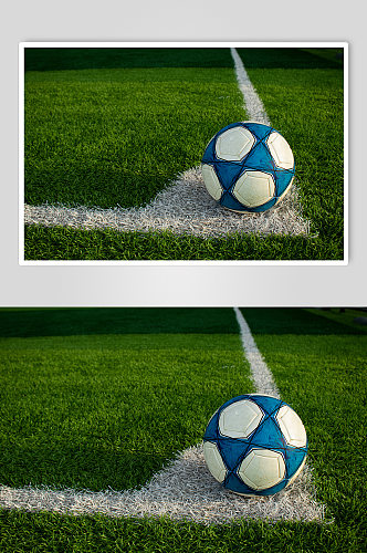 绿色白对角线足球运动场摄影图照片