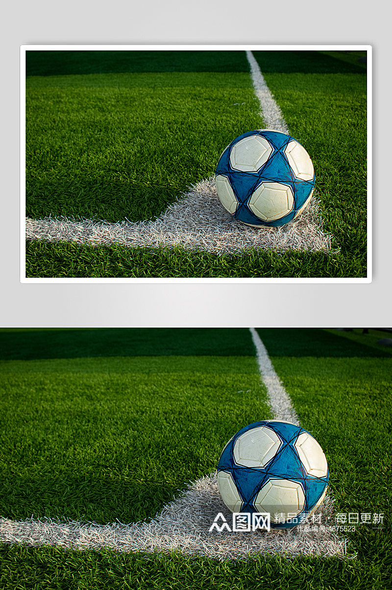 绿色白对角线足球运动场摄影图照片素材