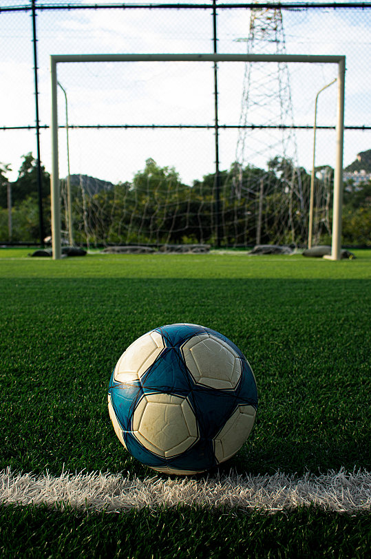 绿色草坪足球门网草地空背景图摄影图照片