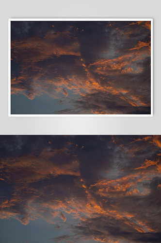 红色晚霞云朵风景摄影图照片