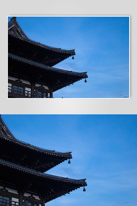 桂林大气蓝色角楼风景夜景逍遥楼网络摄影图