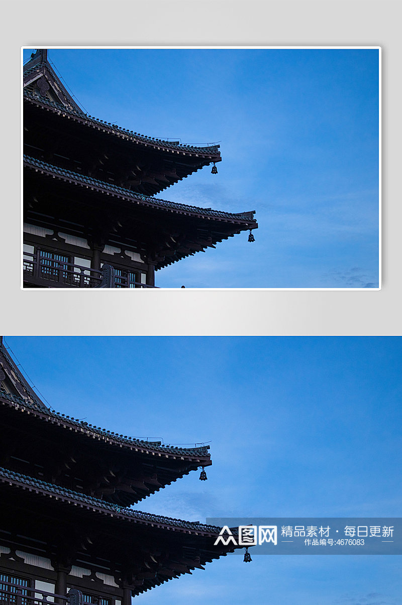 桂林大气蓝色角楼风景夜景逍遥楼网络摄影图素材