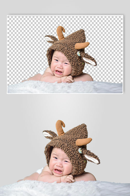 小鹿帽子毛毯母婴儿童人物PNG摄影图元素