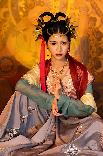 中国风汉服敦煌飞天舞仙女人物摄影精修图片